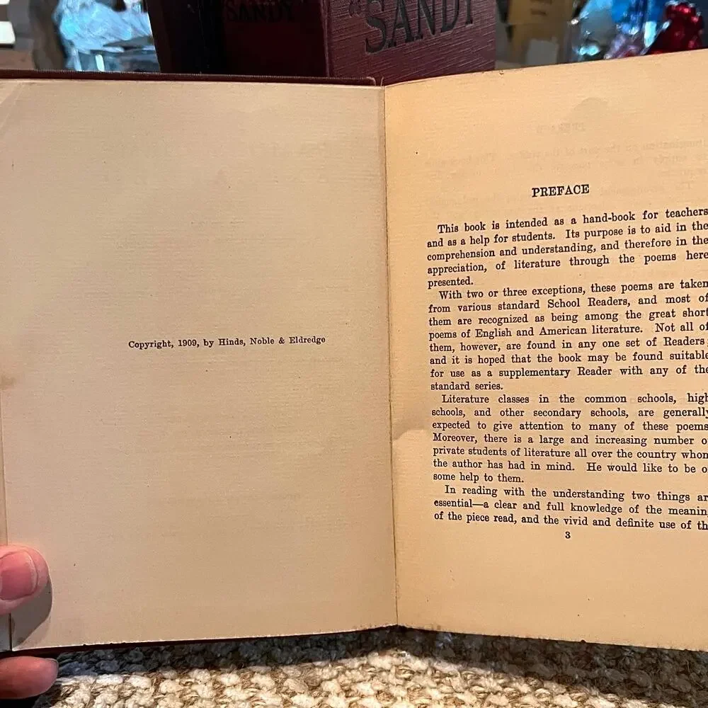 Antique Book - Famous Poems Explained by Whitman Barbe (1909, Hardcover)